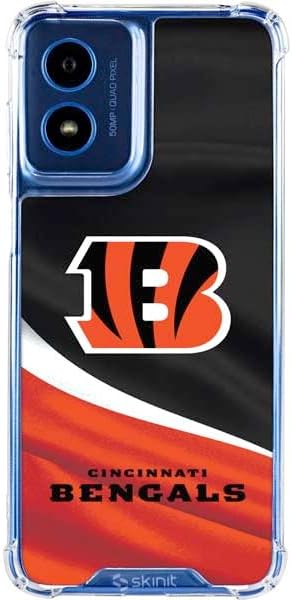 Skinit Clear Phone Case Compatible with Moto G Play 4G - Officially Licensed NFL Cincinnati Bengals Design