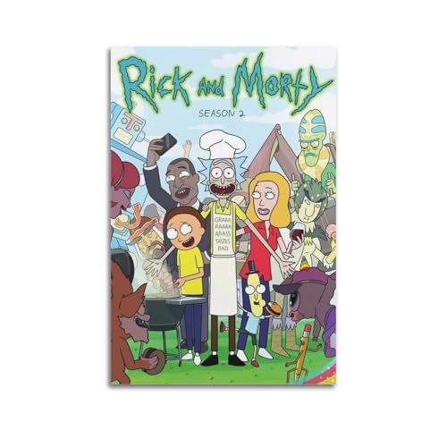 BAOBAOHU Póster de Rick And Morty- Lienzo decorativo para pintura mural, imagen clásica, impresión moderna para el hogar, dormitorio, decoración retro, oficina, estética, estilo sin marco, 50 x 75 cm