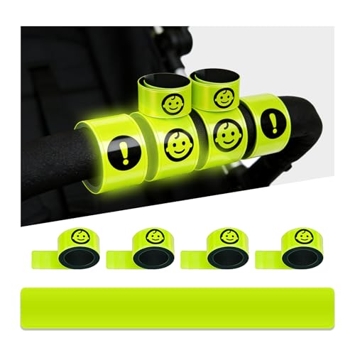 MaNeaz 4 PCS reflektoren kinderwagen reflektor kinderwagen Reflektierend schnapparmband für Kinderwagen Universal Sicherheits Reflektoren Ideal für Buggy Fahrräde Anhänger und mehr
