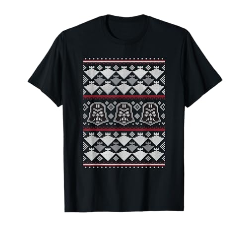 Image of Star Wars Christmas Darth Vader Imperial Starship Knit T-Shirt
