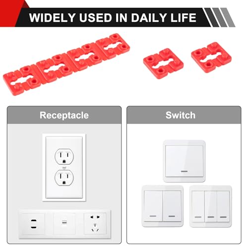 Image of Outlet Spacers for Electrical Box, 96 PCS Electrical Outlet spacers shims | Plastic Wall Plate Spacer, Tile Backsplash Shims for Loose Outlet /Switch Repair (Stackable)