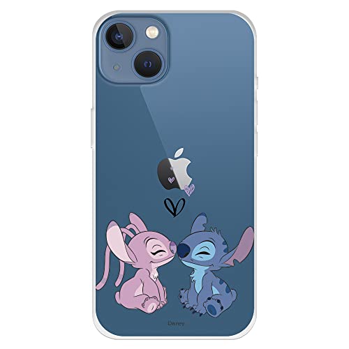 Coque pour iPhone 13 officielle Lilo & Stitch - Angel & Stitch Bisou pour protéger votre téléphone. Coque pour iPhone en silicone souple avec licence...