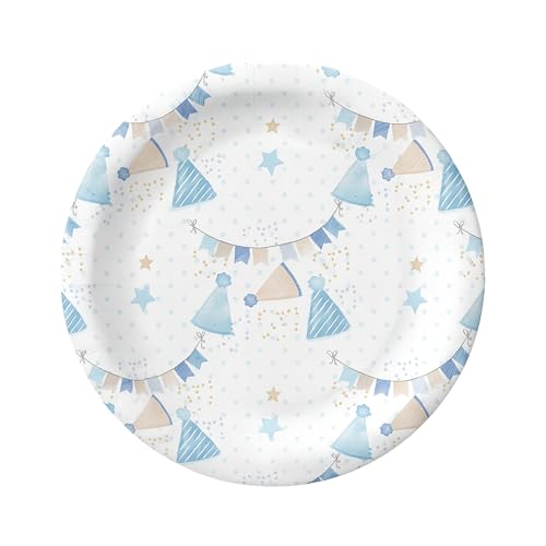 Image of Potluck Birthday Celebrations Disposable Paper Plates, 9 Inch Food Grade Tableware for Parties, Events, Snacks & Meal Serving Pack