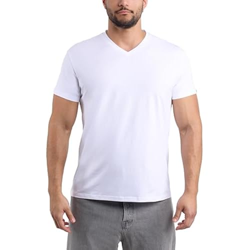 X RAY Men's V-Neck T-Shirts, Soft Cotton Short Sleeve Casual Slim Fit V Neck T Shirts for Men