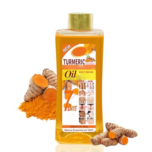 200ml Turmeric Oil for Skin Brightening - Organic Turmeric Oil for Face - Soft 7 Body Oil Moisturizing