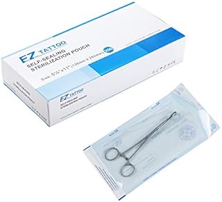 EZTAT2 200 Pcs Self Sealing Tattoo Pouches Storage Bags for Piercing Body Jewelry Permanent Makeup 135mm X 280mm