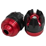 Honseadek Motorrad-Aufhängungsschieber, üblicher Rahmen, Gabel, Crash-Pad-Set, Aluminiumlegierung, Antifallschutz für Motorrad, Vorderrad, zur Vermeidung von Schäden am Rad für die Montage (rot)