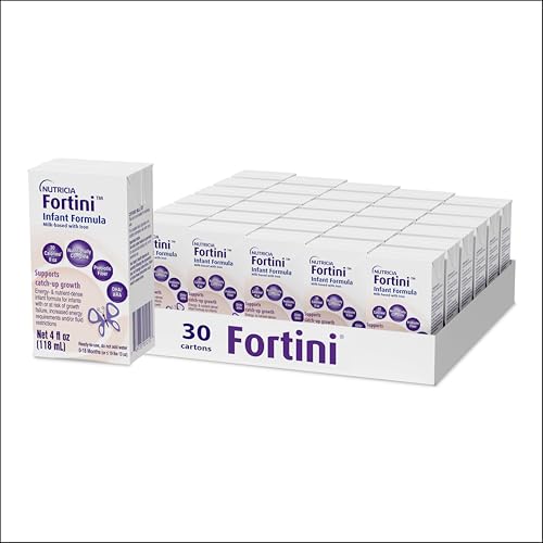 Nutricia Fortini Infant Formula - Milk-Based Baby Formula for Energy & Growth Support - Ready-to-Feed & Nutrient-Dense Baby Formula with Iron for Energy - 4 fl oz carton (30 Pack)