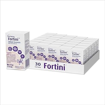 Nutricia Fortini Infant Formula - Milk-Based Baby Formula for Energy & Growth Support - Ready-to-Feed & Nutrient-Dense Baby Formula with Iron for Energy - 4 fl oz carton (30 Pack)