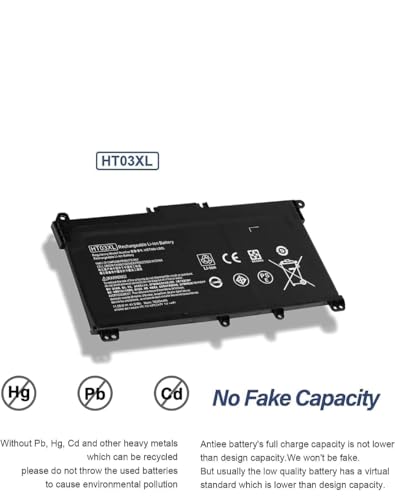 Image of VinTej HT03XL Laptop Battery Compatible for HP Pavilion HSTNN-15-da0053wm, 15-da0002dx, 14m-dh1003dx, 15-da0012dx, DB8R, DB8S, IB80, IB8O, LB8L, LB8M, HT03XL VinTej02