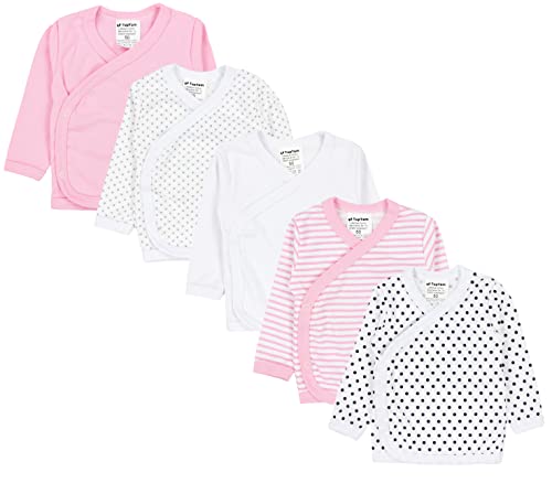 TupTam Baby Mädchen Langarm Wickelshirt Baumwolle 5er Set, Farbe:...
