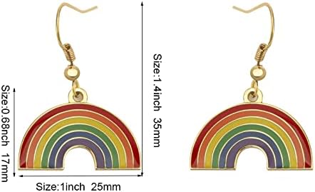 Heart Shape Pride Dangle Earrings Gay and Lesbian LGBT Pride Gifts Jewelry - Image 2