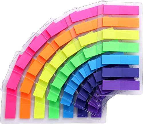 1120 Piezas Notas Adhesivas Índices, fluorescentes translúcidas marcadores de notas adhesivas para Marcar Hojas Informes Libros(8 Colores) Cover