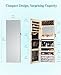 LUXFURNI LED Lights Mirror Jewelry Cabinet Wall Mounted or Door-Hanging, 42