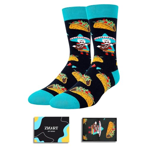 HAPPYPOP Food Socks for Men Women - Taco Bacon Egg Socks, Taco Bacon Food Lovers Gifts