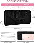 TINDTOP Clutch Purses for Women, Formal Evening Clutch Bags Sparkling Shoulder Envelope Party Handbags