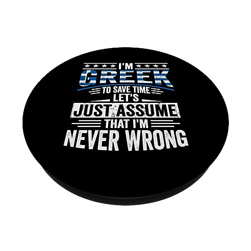 Greek Roots Outfit Funny Greece Heritage For Men PopSockets Swappable PopGrip, Black - Image 2