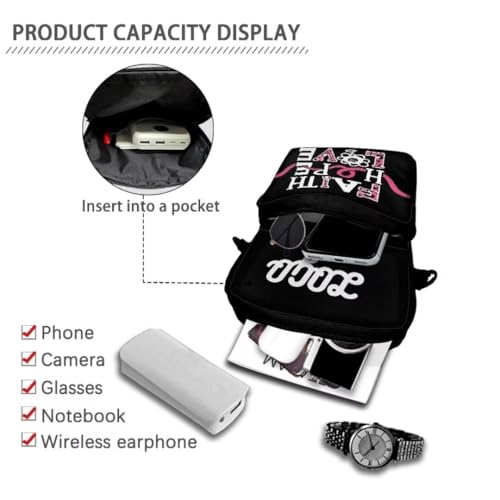 Image of Crossbody Bag for Women Sling Purse Pink Ribbon Cell Phone Holder with Straps