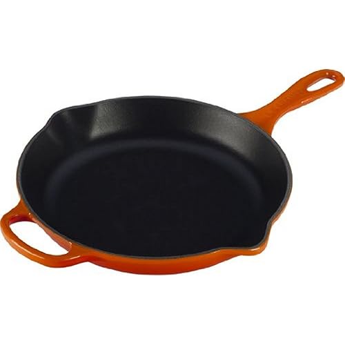 Le Creuset Enameled Cast Iron Signature Iron Handle Skillet, 10.25" (1-3/4 qt.), Flame