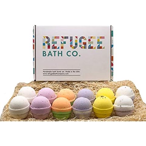 Refugee Bath Co. Variety Pack Bath Bombs 2.5 oz. Each Cocoa Butter and Plant-Based Ingredients Support Refugee Employment in USA (Variety 12 Pack) Cover