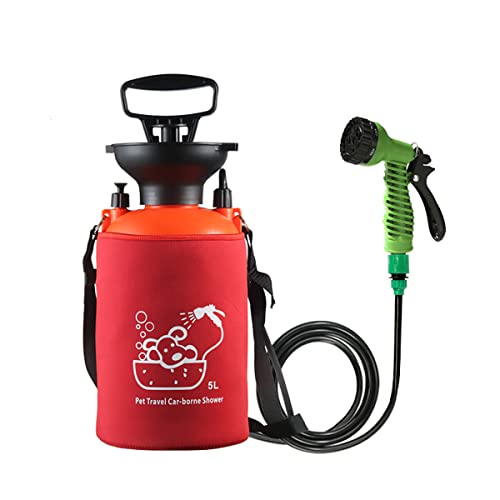 CLICIC Pressure Sprayer with 7 Spray Modes, Camping Shower with Removable Hose and Shower Head for Camping Outdoor Traveling Hiking and Pet Bath