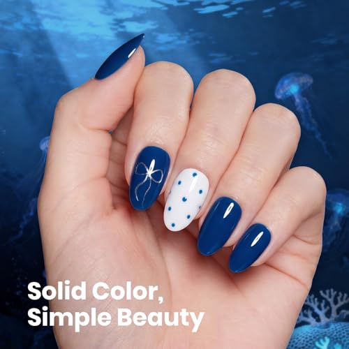 Image of Beetles Dark Blue Gel Nail Polish 15ml HEMA-Free Navy Blue Soak Off UV | Mystic Ocean is a 15ml deep blue gel color for holiday nail art and salon-style DIY manicures; cure with UV /LED light.