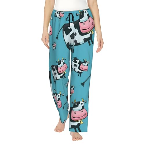 Pantalon de pyjama imprimé vache pour femme bas de nuit respirant