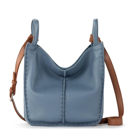 The Sak Los Feliz Crossbody in Leather, Adjustable Crossbody Strap, Maritime