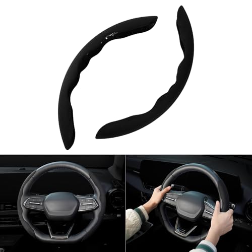 Cartist ハンドルカバー 車用 ステアリングカバー 汎用 軽自動車 普通車 おしゃれ 汚れ防止 滑り防止 オールシーズン対応 ハンドル 保護カバー 内装パーツ アクセサリー 2PCSセット 取付簡単 メーカー直営