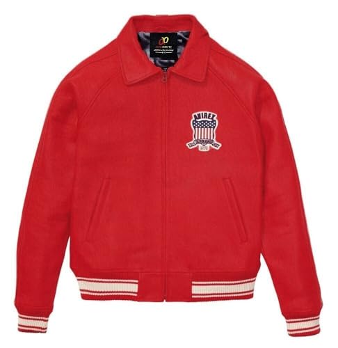 Men’s Red Avi Rex Military Leather Jacket| Aviator Motorcycle Bomber Jacket | Biker Genuine leather Jacket for Men2