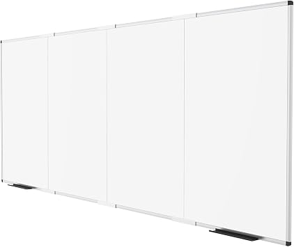 VIZ-PRO Large Magnetic Dry Erase Whiteboard, 120 X 48 Inches, Foldable | Silver Aluminum Frame, 10 X 4 Wall-Mounted White Board with Marker Tray for School Office and Home