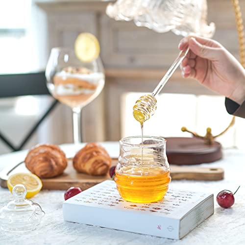 Ivolador Honey Jar With Dipper And Lid Glass Honey Pot Container Dispenser For Home Kitchen Store Honey And Syrup #TOP2