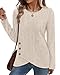 XIEERDUO Womens Sweaters Fall Outfits 2025 School Teachers Fashion Clothes Long Sleeve Shirts Casual Winter Thanksgiving Beige L