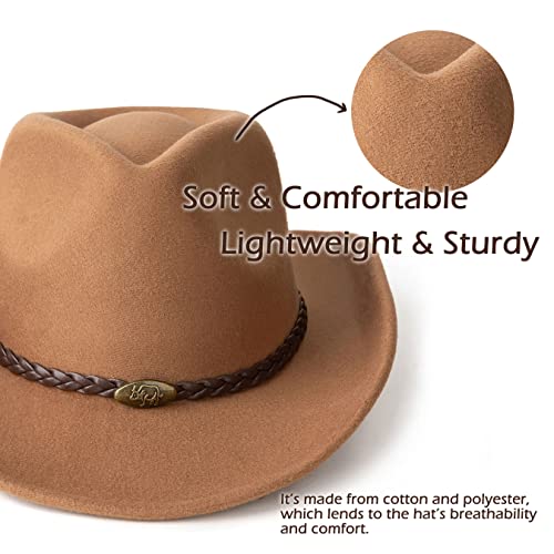 Image of Men & Women Classic Wide Brim Western Cowboy Cowgirl Hat