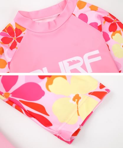 Girls 3 Piece Swimsuit Long Sleeve Rash Guard Swim Shirt with Trunks & Pants UPF 50+ Swimwear3