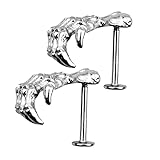 1 Par de Piercings Labiales de Acero Inoxidable con Forma de para Hombres Y Mujeres, También Disponibles como Piercings Nasales.