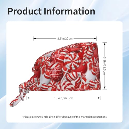 Image of Working Cap Scrub Cap with Sweatband Adjustable Unisex Tie Back Hat for Cleaning Farm Nursing