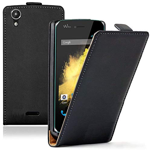 annaPrime Etui Coque Housse pour Wiko Birdy, Etui Rabattable Verticale en Cuir PU Couleur Noir
