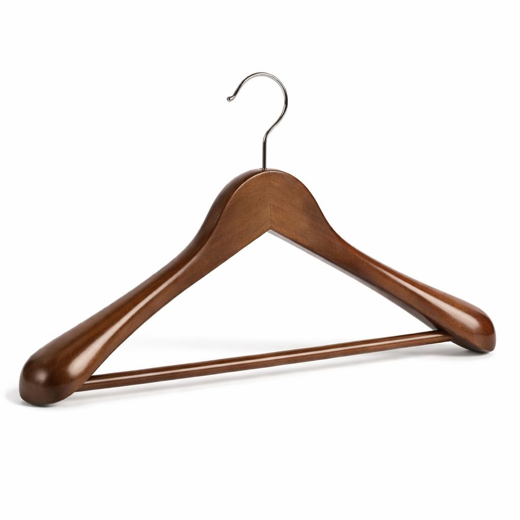 Wooden Coat Hangers – Premium Solid Wood Clothes Hangers with Anti-Slip Shoulder & Strong Metal Hook – Heavy Duty Suit Hanger for Closet Organization (Pack-1)-image-47