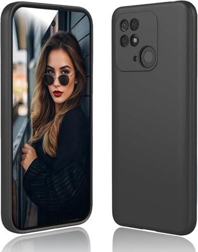 Movilear Funda Carcasa de Silicona Líquida para Xiaomi Redmi 10C 4G / Poco C40 4G, Interior de Microfibra Antigolpes Protección Gel Ultra Suave de Goma a Prueba de Choques y Arañazos FSUA (Negro)