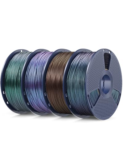 Image of SUNLU 4KG Galaxy PLA Filament Bundle 1.75mm, Color-Shifting Pearlescent Glitter PLA 3D Printer Filament, Galaxy Peacock, Green, Purple, Brown, 4 Pack, 1KG /Roll