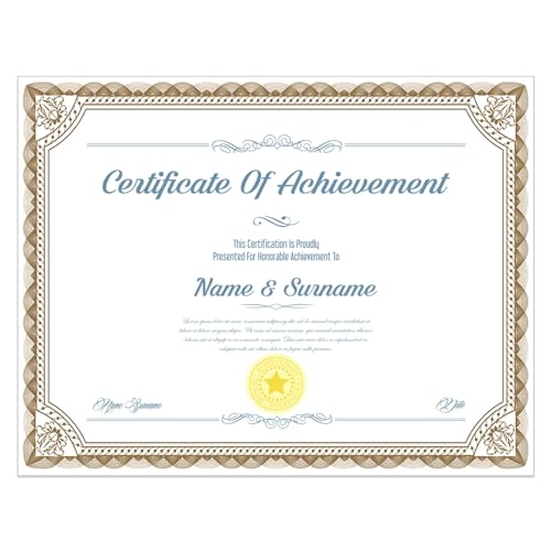 DUTUTUL Elegant Certificate Paper Pack - 48 Sheets with Gold Foil Stickers, Ideal for Recognizing Achievements and Commemorating Milestones - Thumbnail 4