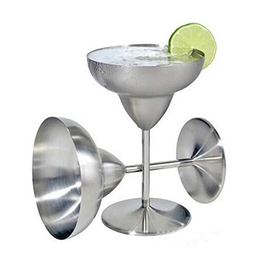 WENSHENG Copas de Vino 304 Acero Inoxidable Martini Copa Vino Copa Vidrio Resistente A Gota Vidrio Copa Champán Anti-Roto Copa Flauta Copa Margarita, Flautas Champagne