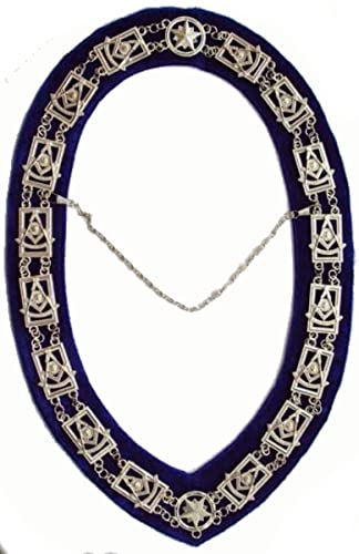 Regalia Masonic Blue House Master Mason Dress Metal Chain Collar - CP Made
