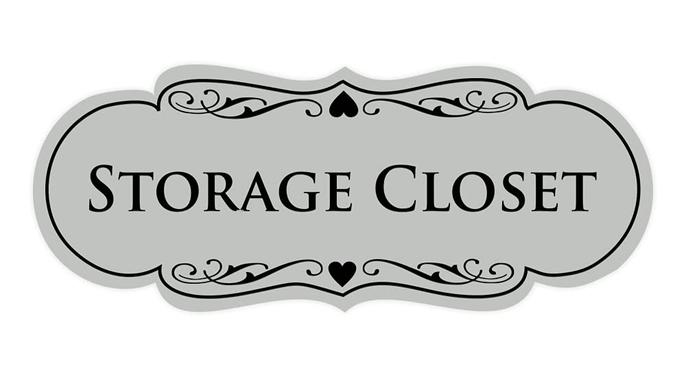 Signs ByLITA Designer Storage Closet Sign (Lt Gray) - Small 1 Pack