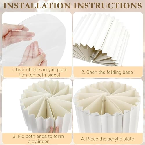 Présentoirs blancs cylindriques pour gâteaux et bijoux de valeur - 6