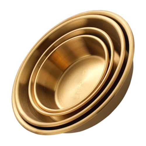 BRIGHTFUFU Set of 4 Stainless Steel Sauce Dishes for Condiments Appetizers Nuts Spices Ketchup Mustard Bread Dips