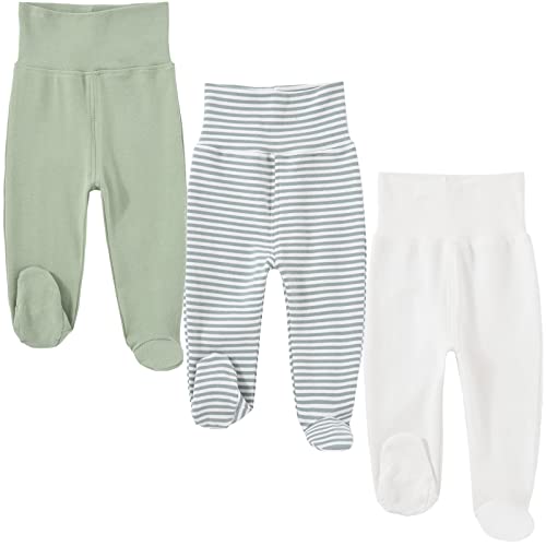 Image of HahaNice Baby Footed Pants Cotton Newborn Leggings 0-12 Months