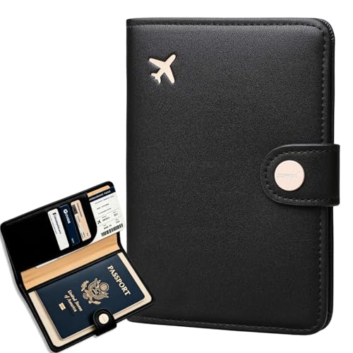 Image of Zoppen Rfid Blocking Travel Passport Holder Cover Slim Id Card Case (#1 Black)