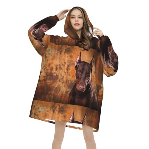 Sweat à capuche couverture doberman pour vos soirées cocooning